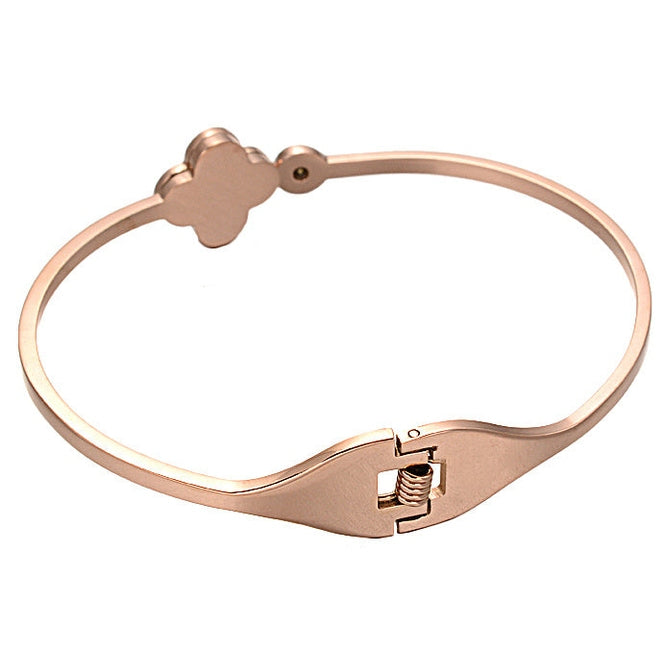 Wit parelmoeren armband met rose goud edelstaal en stras steentje achterzijde | Rose Gold White Shell Bling