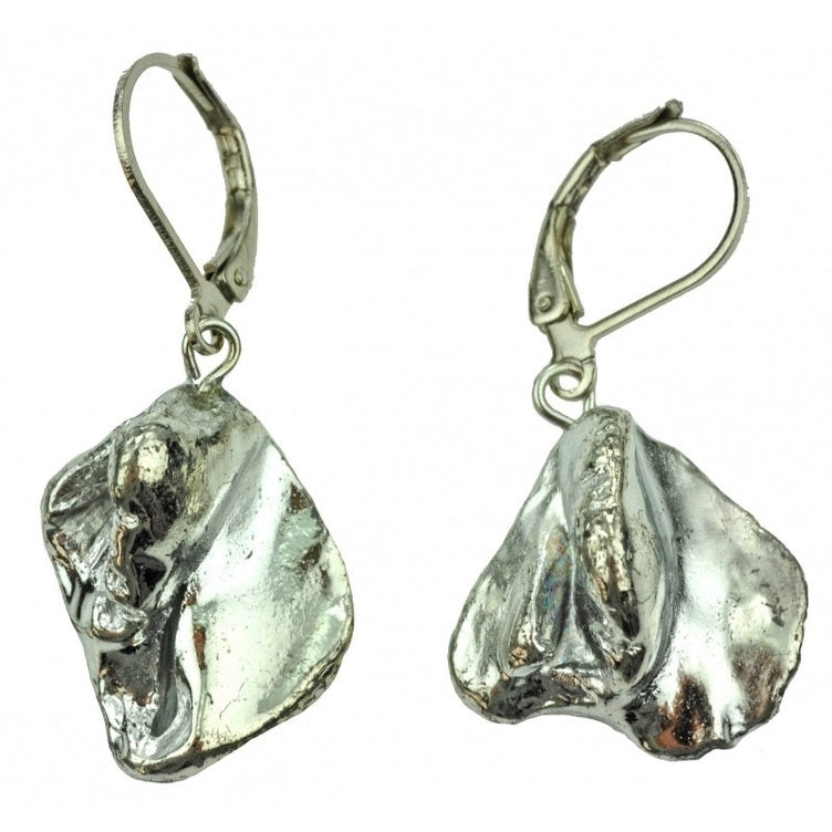 Zilver gekleurde schelpen oorbellen | Shell Silver