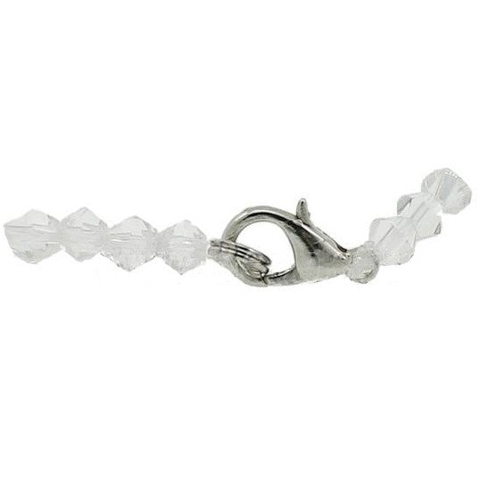 Slotje van zoetwater parel armband met witte, zalm en roze parels en facet geslepen kristallen | Multi Color Pearl Crystal