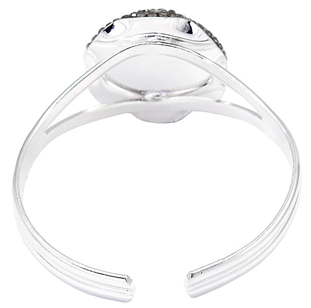 Kristallen armband met sprankelend blauwe kristal en stras steentjes achterzijde | Bangle Blue Druzy