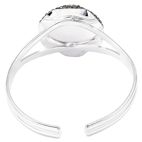 Kristallen armband met sprankelend blauwe kristal en stras steentjes achterzijde | Bangle Blue Druzy