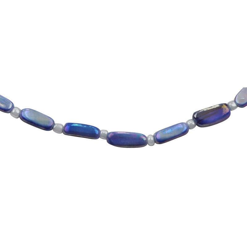 Detail van blauwe parelmoeren ketting | Shell Stick AB Blue