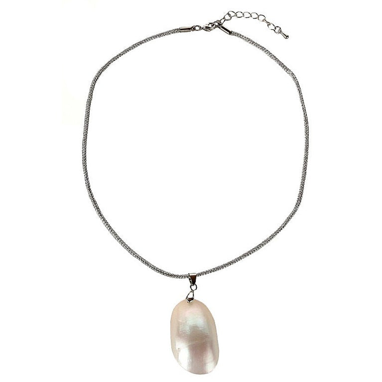 Witte parelmoeren schelpen ketting | Shell