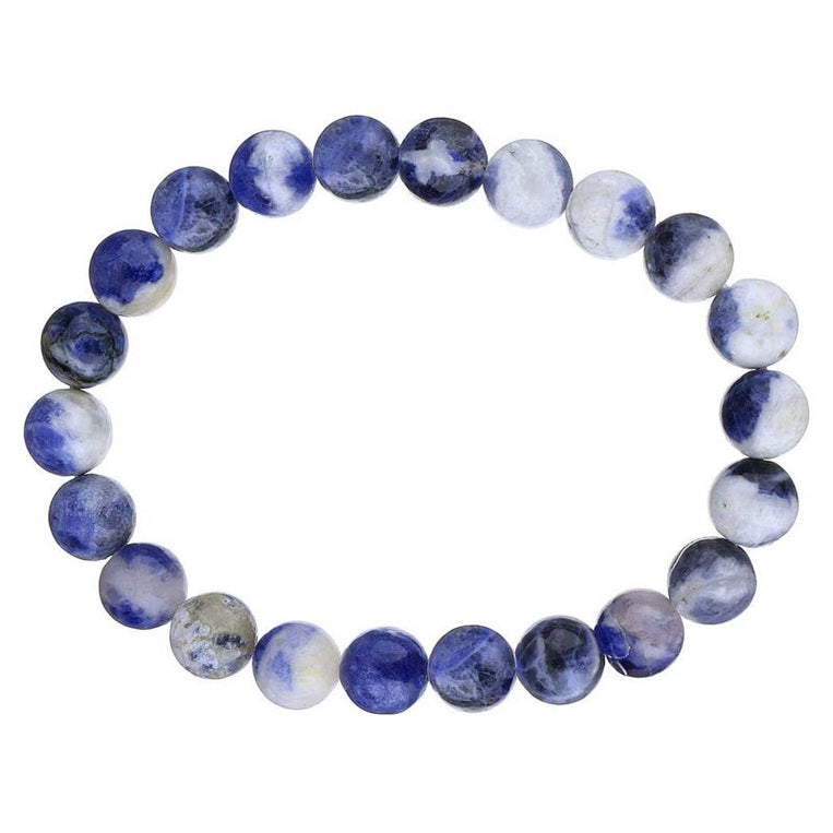 Blauw edelstenen armband met sodaliet | bovenaanzicht | Elastisch | Sodalite Ball