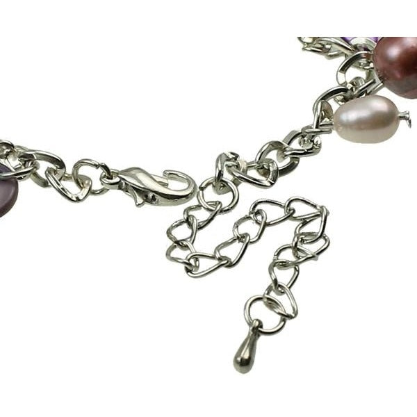 Slotje van zoetwater parel bedel armband met vrolijk gekleurde parels en parelmoer | Pearl Multi Color Shell