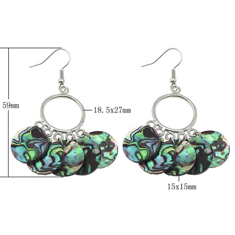 Parelmoeren oorbellen met abaloon en sterling zilver 925 met maatindicatie | Abalone O