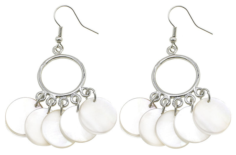Witte parelmoeren oorbellen met sterling zilver 925 achterzijde | White Shell O