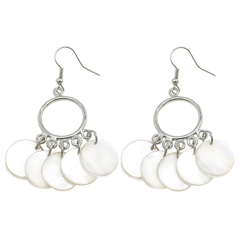 Witte parelmoeren oorbellen met sterling zilver 925 achterzijde | White Shell O