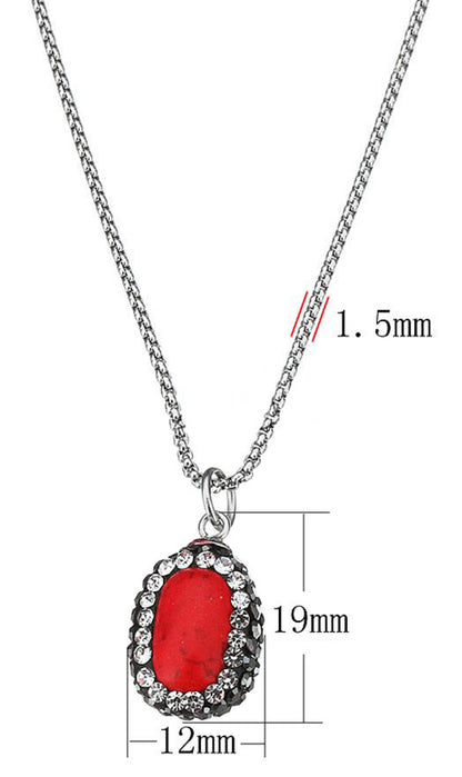 Edelstenen ketting Bright Red Turquoise