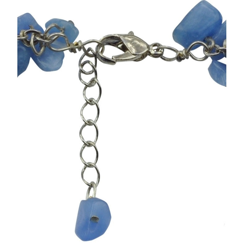 Slotje van blauw edelstenen bedel armband met aventurien | blue Sea