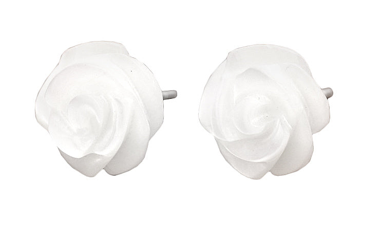 Parelmoeren oorbellen White Shell Flower 10 mm