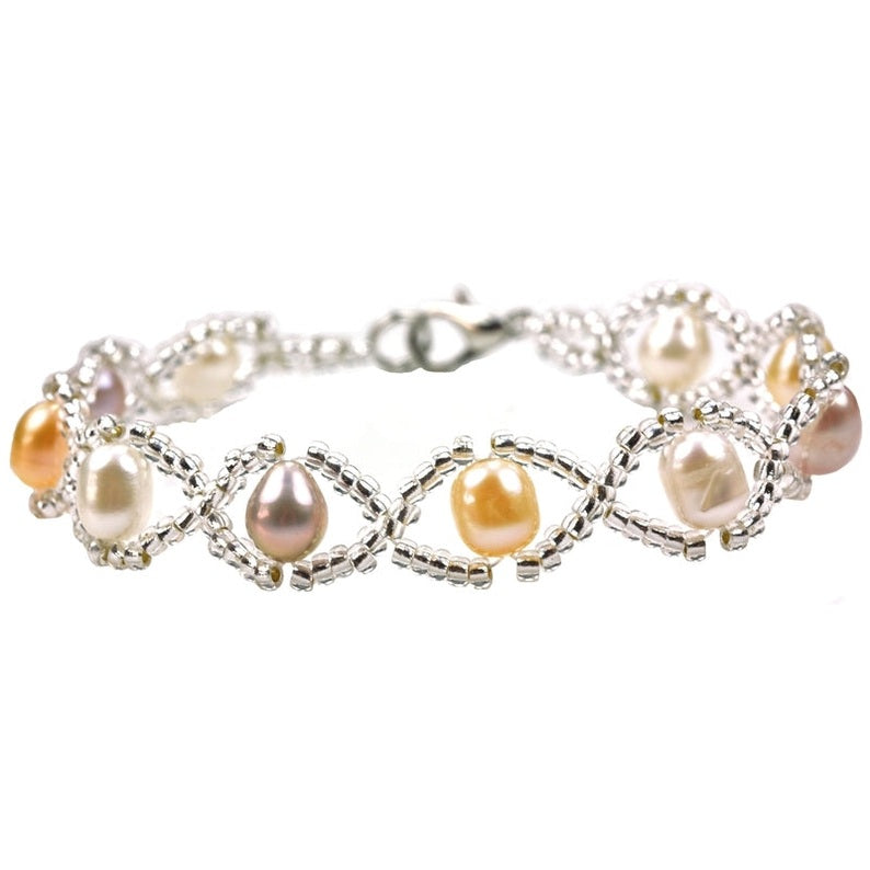 Zoetwater parel armband in lichte pastel tinten | Pearl 8 Soft Colors