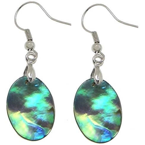 Parelmoeren oorbellen met ovale abaloon en sterling zilver 925 | Abalone Light Oval