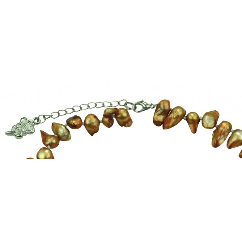 Slotje van zoetwater parelketting met bruine parels | Brown Blister