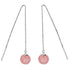 Lange edelstenen oorbellen met kersen kwarts en sterling zilver (925) | Cherry Quartz Chain