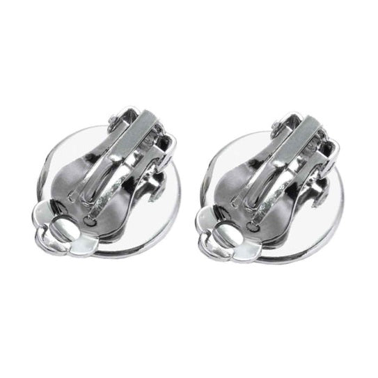 Blauwe edelstenen clips oorbellen met blus spot jaspis achteraanzicht | Blue Spot Clips