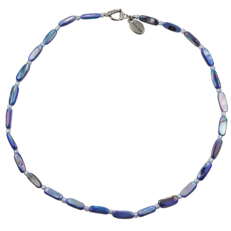 Blauwe parelmoeren ketting | Shell Stick AB Blue