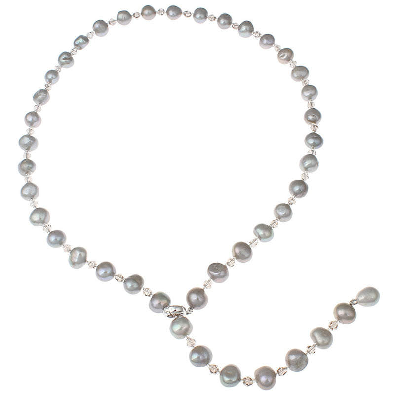 Verstelbare zoetwater parelketting met grijze parels | Adjustable Pearl Grey