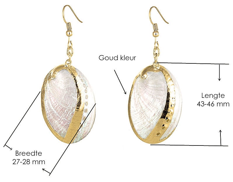 Parelmoeren schelpen set White Shell Gold