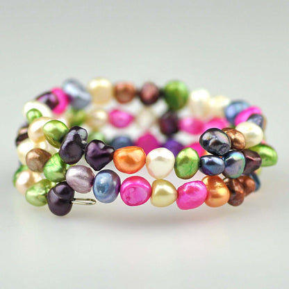 Zoetwater parel wikkelarmband Zen Colorful