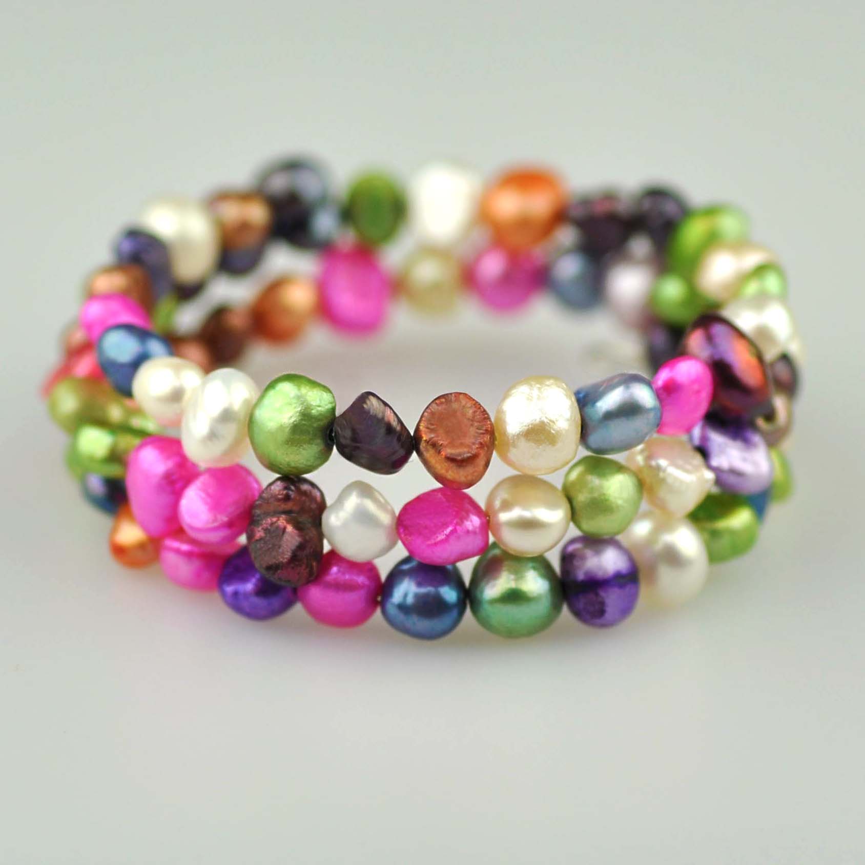 Zoetwater parel wikkelarmband Zen Colorful
