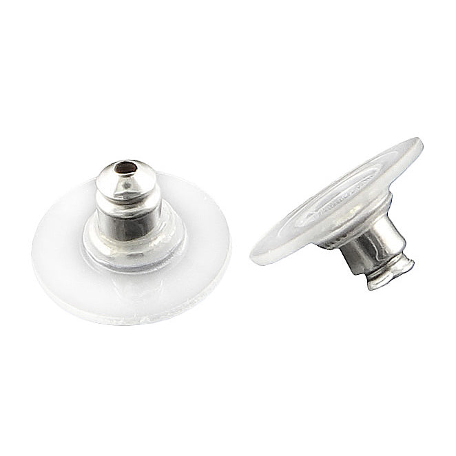 Achterkantjes van grote witte zoetwater parel oorbellen met sterling zilver (925) | Big Nucleated White Pearl