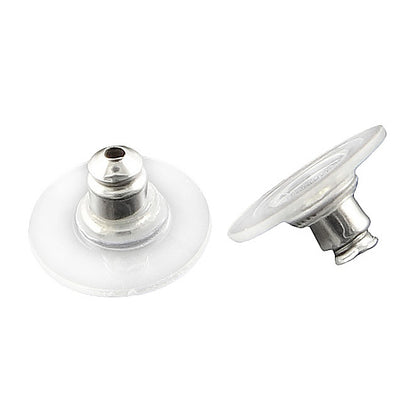 Achterkantjes van grote witte zoetwater parel oorbellen met sterling zilver (925) | Big Nucleated White Pearl