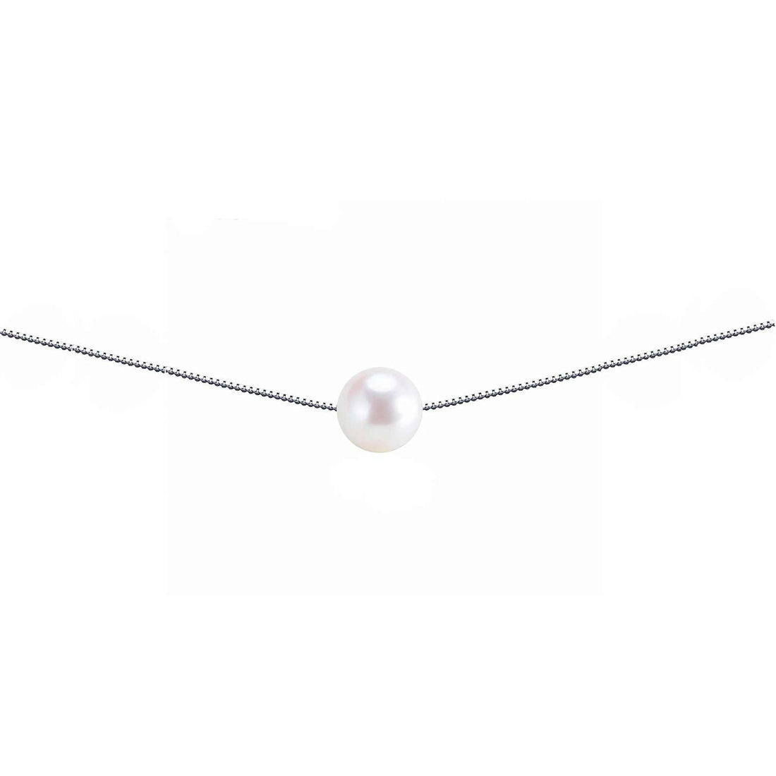 Witte zoetwater parelketting met sterling zilver (925) | Silver One White Pearl
