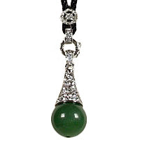 Groene edelstenen ketting met stras steentjes en agaat | Green Agate Bling