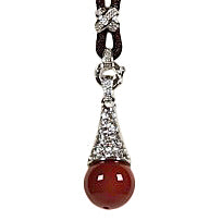 Rode edelstenen ketting met stras steentjes en agaat | Red Agate Bling