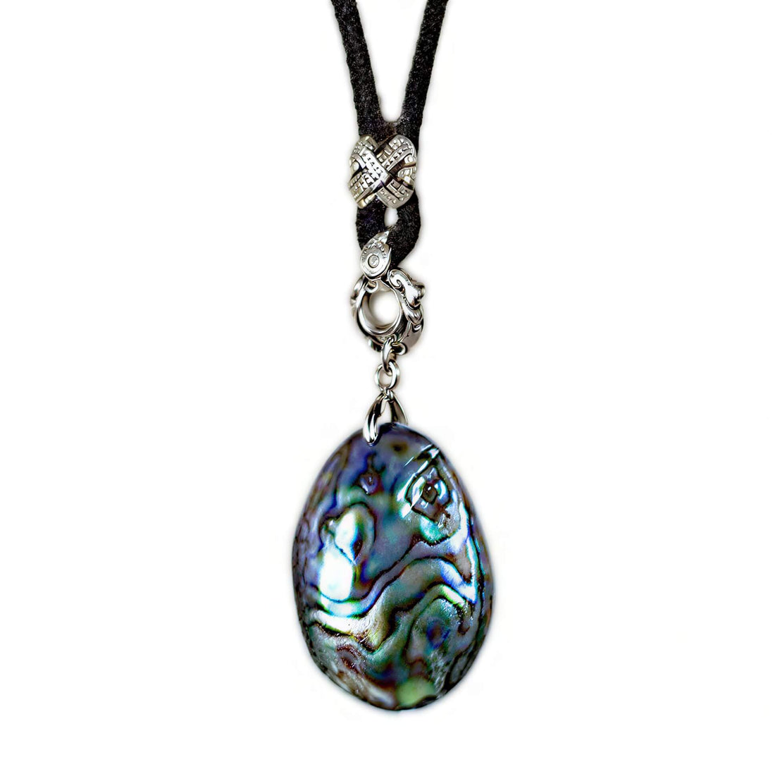 Parelmoeren ketting met abalone, detail | Abalone Nugget