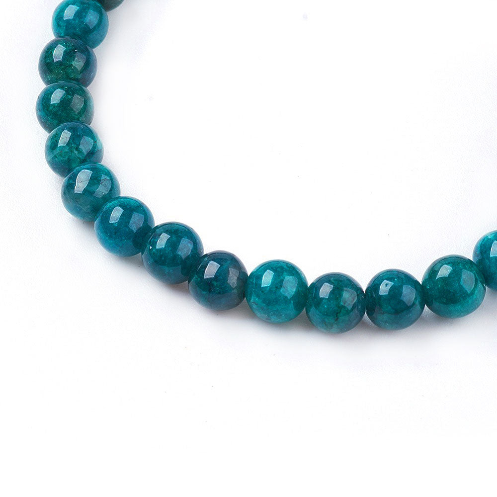 Detail van edelstenen armband met apatite, elastisch | Apatite Small