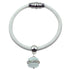 Witte edelstenen armband met kattenoog, stras steentjes en magneetsluiting | Cat&
