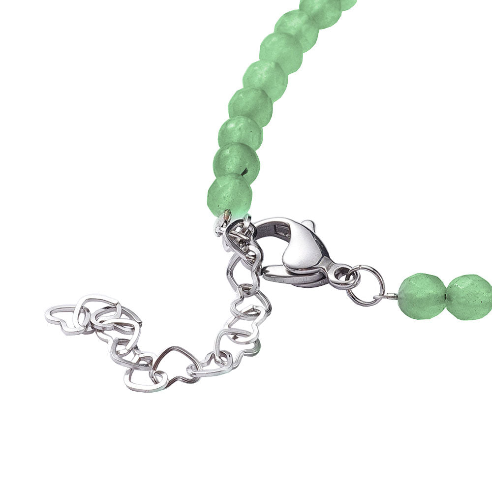 Slotje van groen edelstenen armband met aventurien en edelstaal | Little Green Aventurien