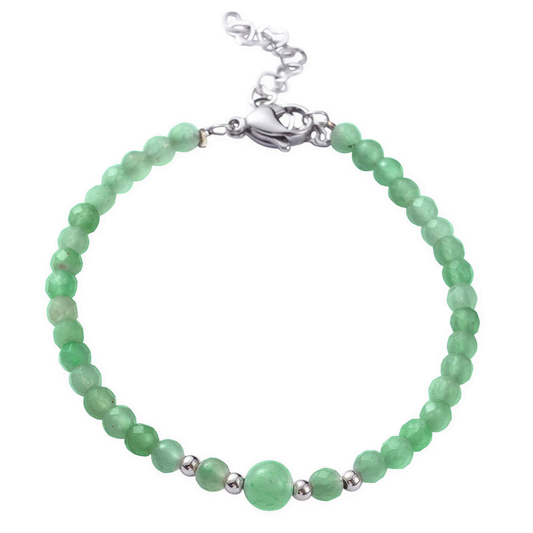 Groen edelstenen armband met aventurien en edelstaal | Little Green Aventurien