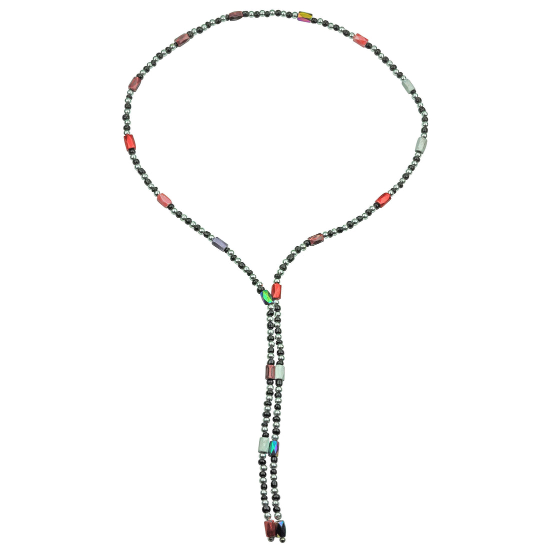 Edelstenen wikkelarmband met magnetiet ook te dragen als ketting | Color Black Magnetite Wrap