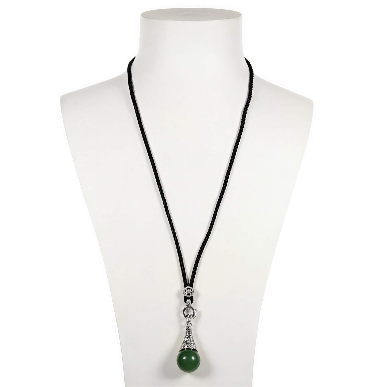 Groene edelstenen ketting met stras steentjes en agaat op buste | Green Agate Bling