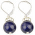 Blauwe edelstenen oorbellen met stras steentjes en zilver edelstaal | Bling Blue Agate
