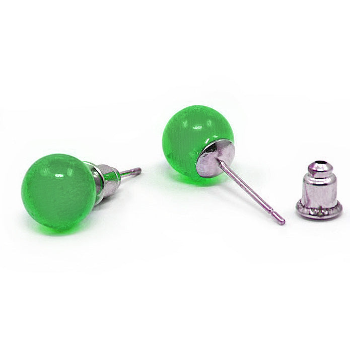 Groene edelstenen oorknopjes met kattenoog | Cat’s Eye Green