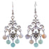 Edelstenen oorbellen met amazoniet en sterling zilver (9925) | Chandelier Frozen Amazonite