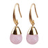 Roze edelstenen oorbellen met rozenkwarts - Gold Dip Rose Quartz
