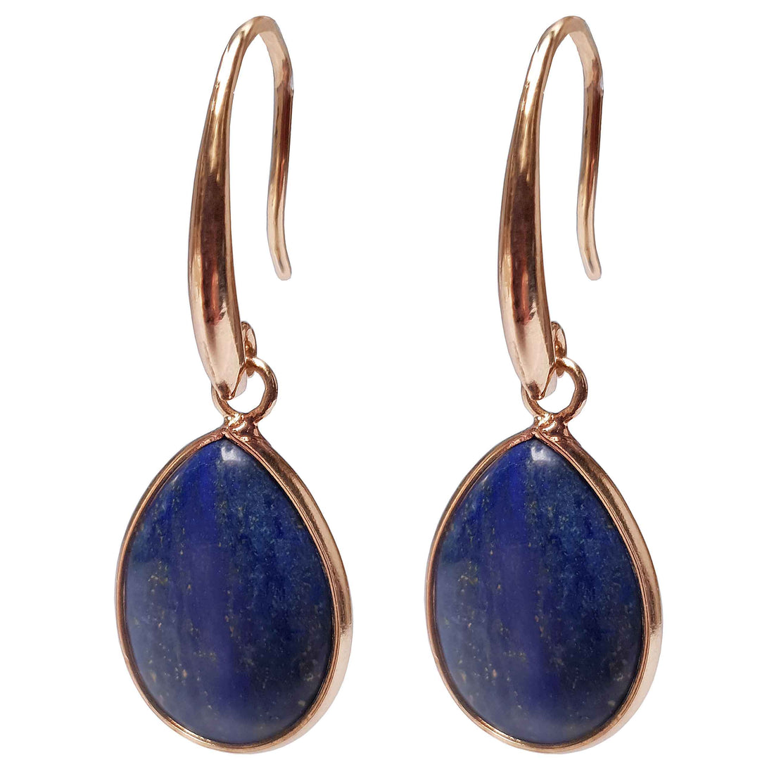 Blauwe edelstenen oorbellen met lapis lazuli en goud | Gold Drip Lapis Lazuli