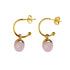 Roze edelstenen oorringen met rozenkwarts en goud edelstaal | Golden Hope 15 mm Rosé Quartz