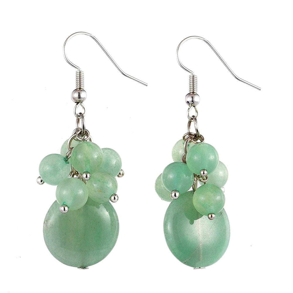 Groene edelstenen oorbellen met aventurien en sterling zilver (925) | Green Aventurine Grape