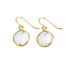 Witte edelstenen oorbellen met howliet en goud edelstaal | Howlite Gold Round