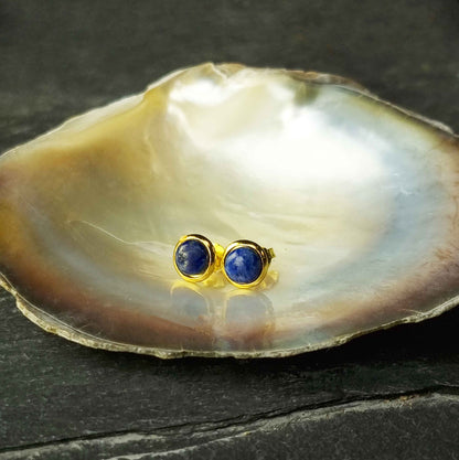 Edelstenen oorbellen Lapis Lazuli Small Gold