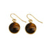 Bruine edelstenen oorbellen met tijgeroog en goud edelstaal | Tiger Eye Gold Round