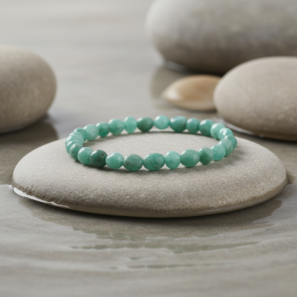 Amazonite Tumbled Stone armband aan de waterkant