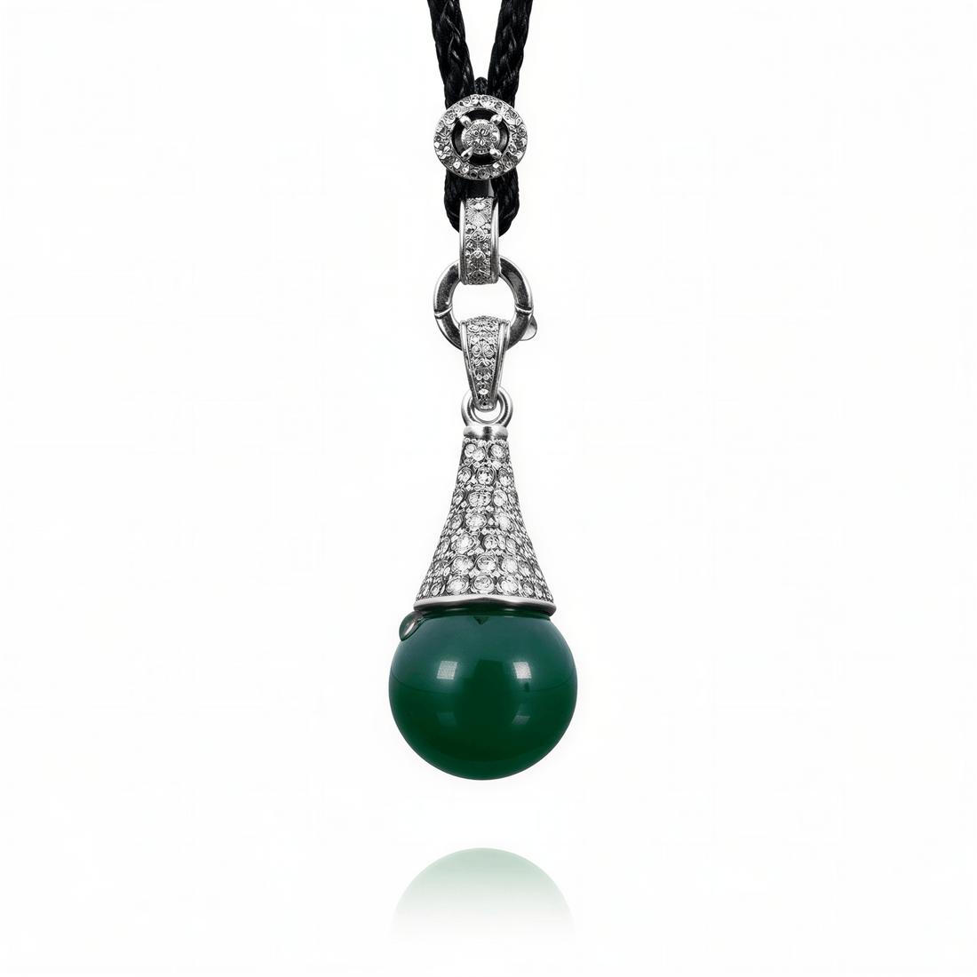 Groene edelstenen ketting met stras steentjes en agaat | Green Agate Bling