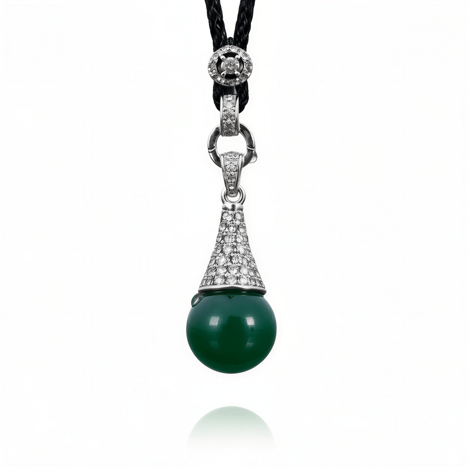 Groene edelstenen ketting met stras steentjes en agaat | Green Agate Bling